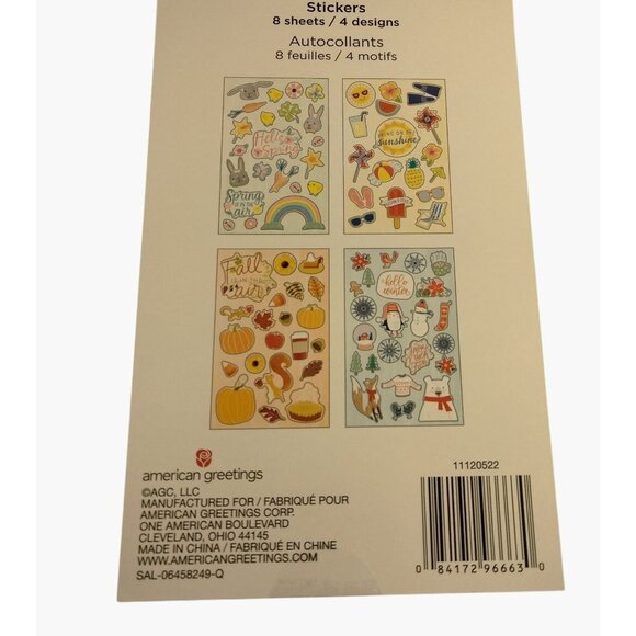 Seasonal Stickers Set 166 Count Fall Winter Spring Summer American Greetings - Picture 2 of 10